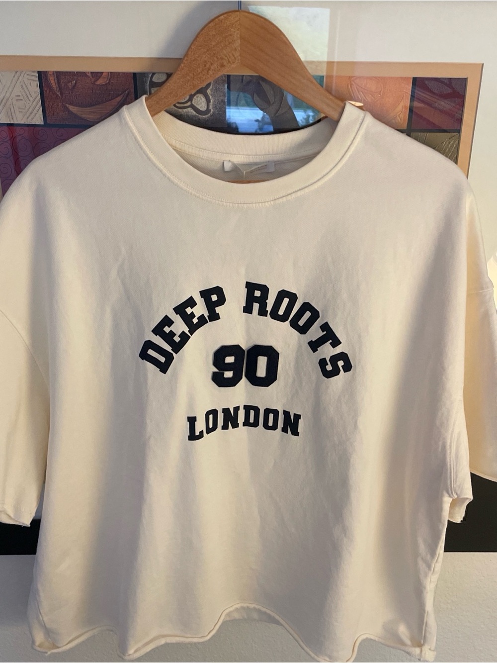 Zara Cream Graphic Tee with Black Print